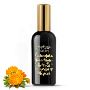 Calendula flower water in a spray bottle